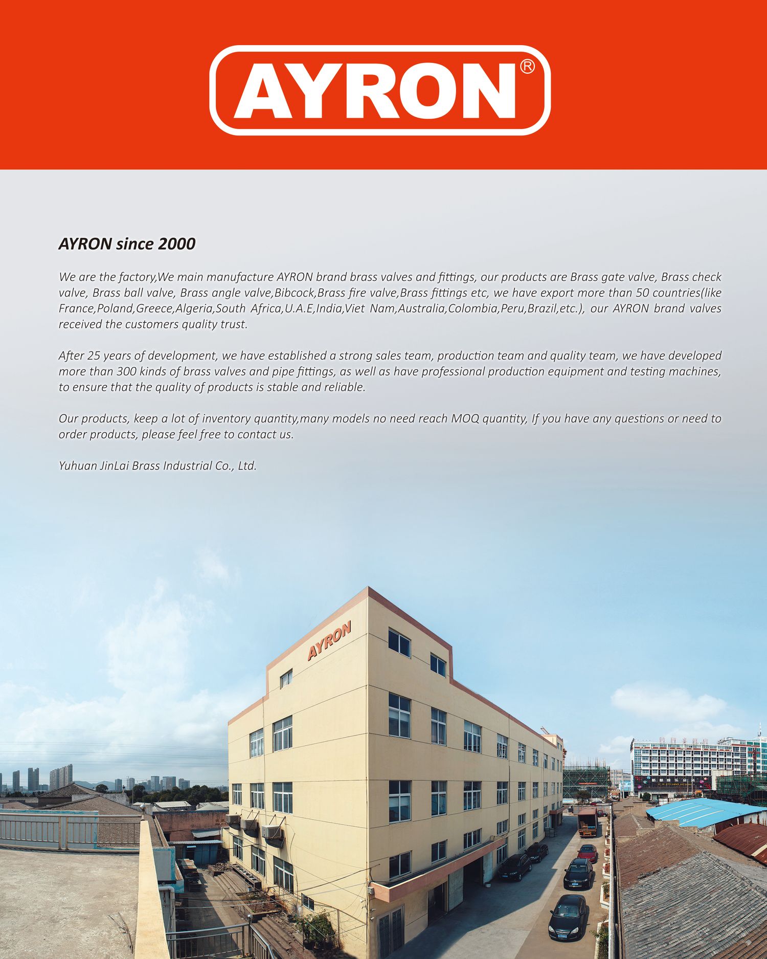 Cover image - Yuhuan Jinlai Brass Industrial Co., Ltd.