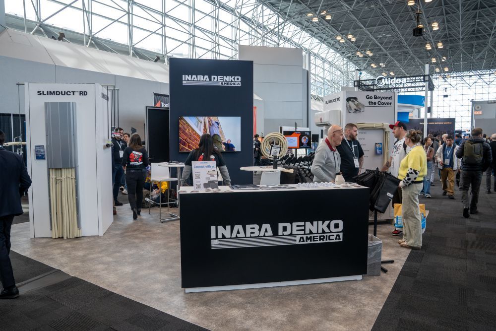 Inaba Denko America stand at InstallerSHOW New York 2026, space only with a front desk and walk through space to view products.