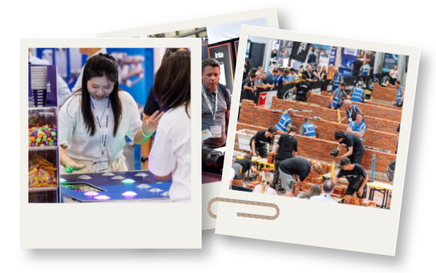 polaroids of installershow uk, crowds and product displays