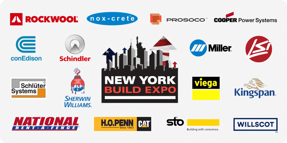 newyork build expo exhibitor names in rotating gif