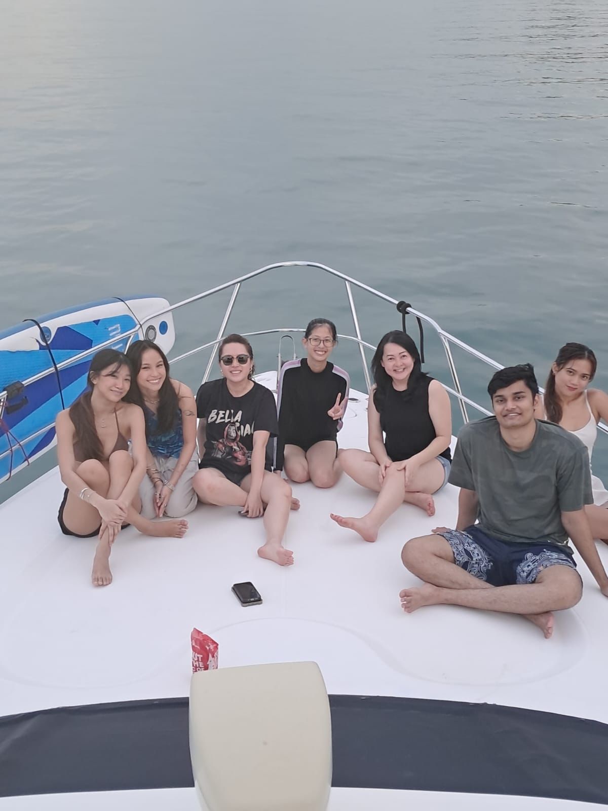 Team on a boat
