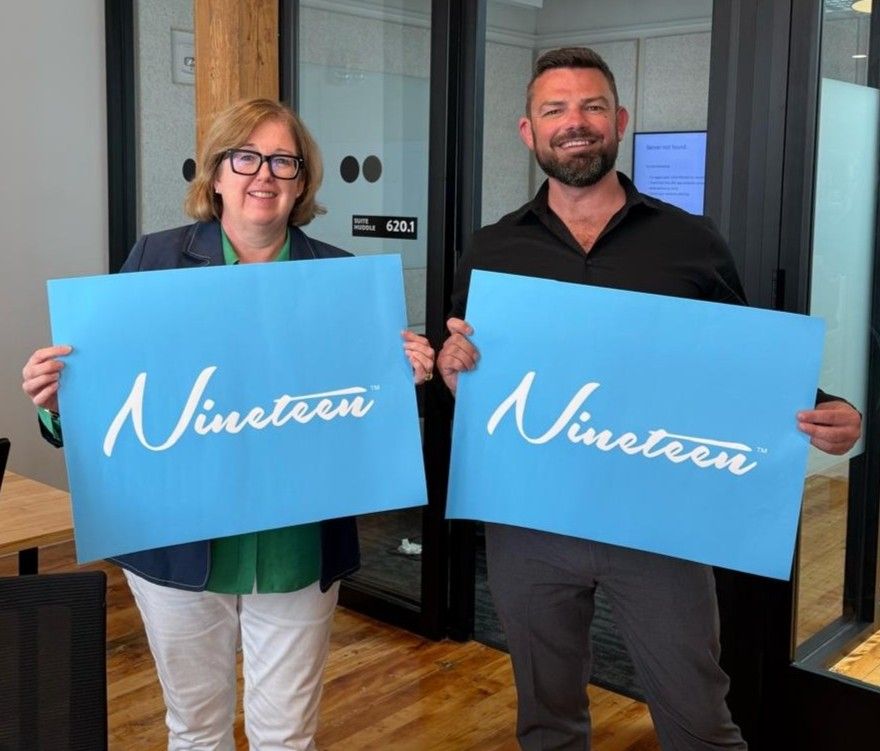 Justin and Mary in the new Office