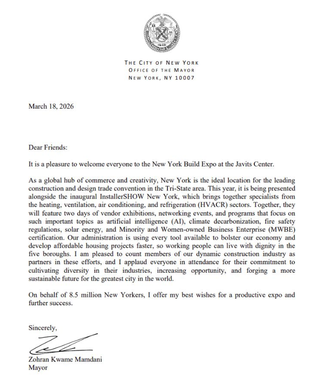 New York Mayor Letter