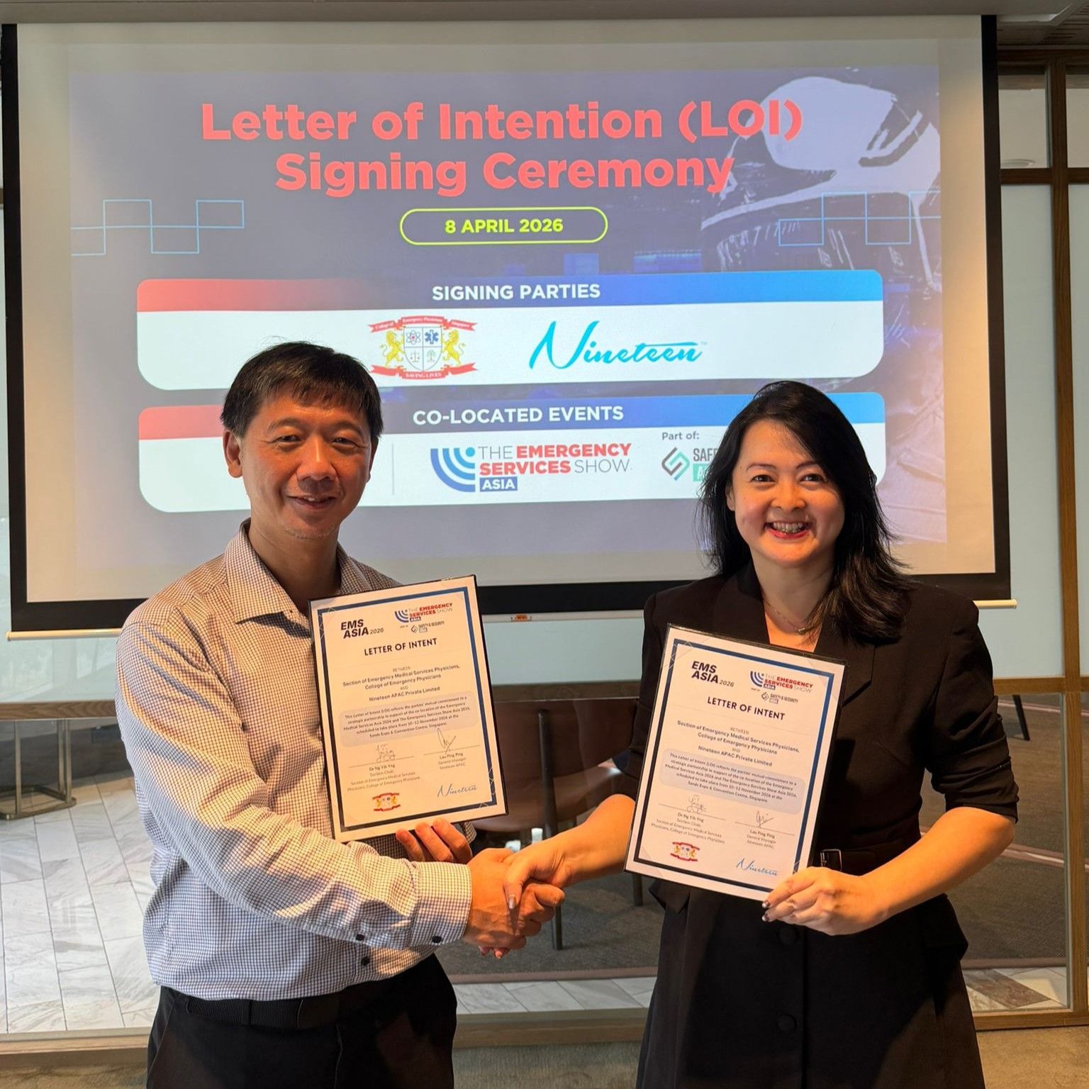 Nineteen APAC and Section of Emergency Medical Services Physicians, College of Emergency Physicians Sign Letter of Intent