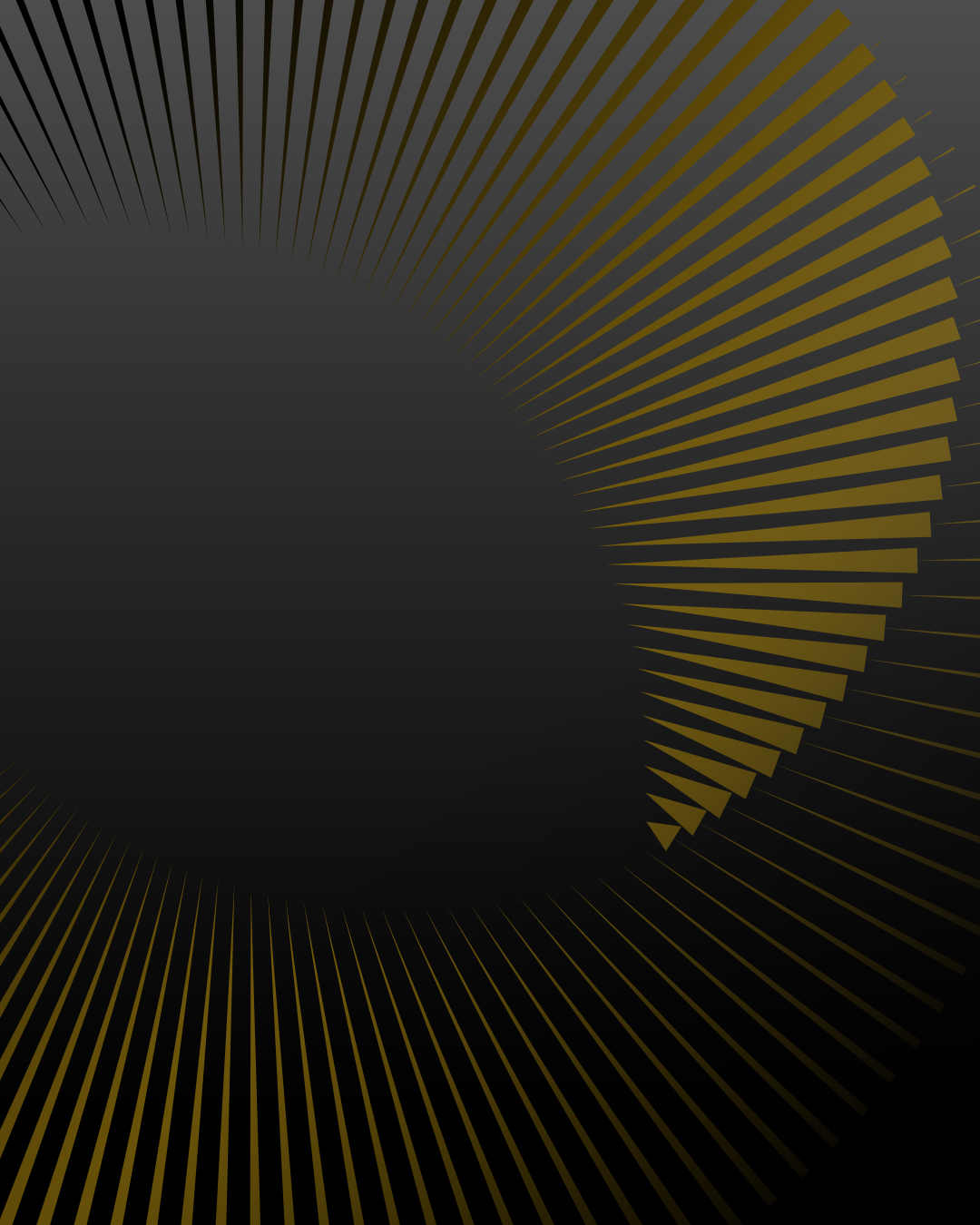 A series of radiating lines in gold and black, creating a striking, dynamic pattern that forms an abstract eye shape in the center.