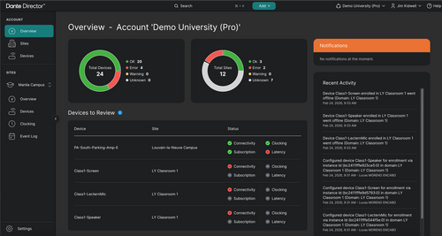 Dante Director - Mange, Monitor and Control your Dante Networks