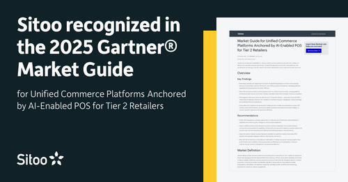 Sitoo recognized in 2025 Gartner® Market Guide for Unified Commerce Platforms Anchored by POS for Tier 2 Retailers