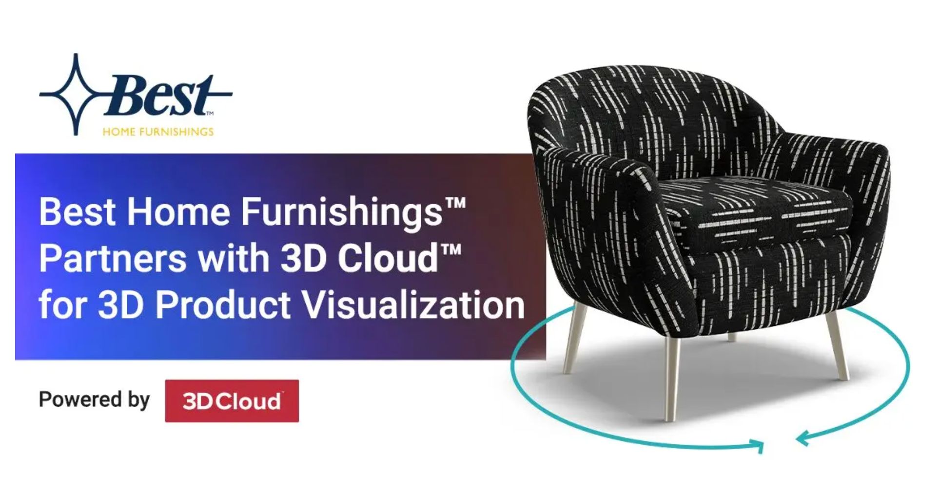 Best Home Furnishings Partners with 3D Cloud™ for 3D Product Visualisation