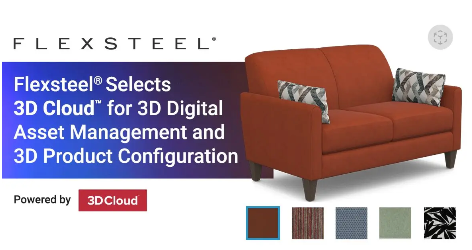 Flexsteel Selects 3D Cloud for 3D Digital Asset Management and 3D Product Configuration