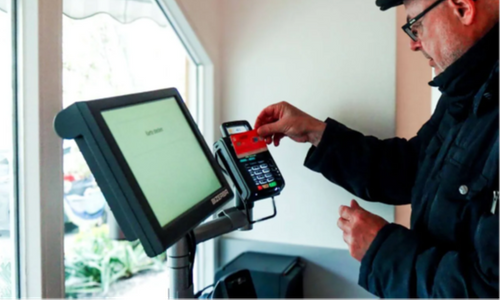 SpacePole self-checkout at Sax Butchers