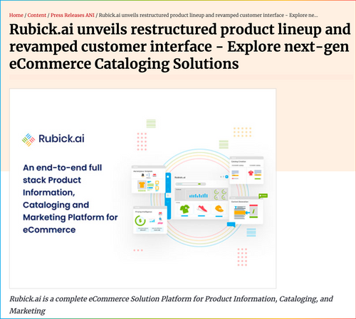 Rubick.ai unveils restructured product lineup and revamped customer interface - Explore next-gen eCommerce Cataloging Solutions