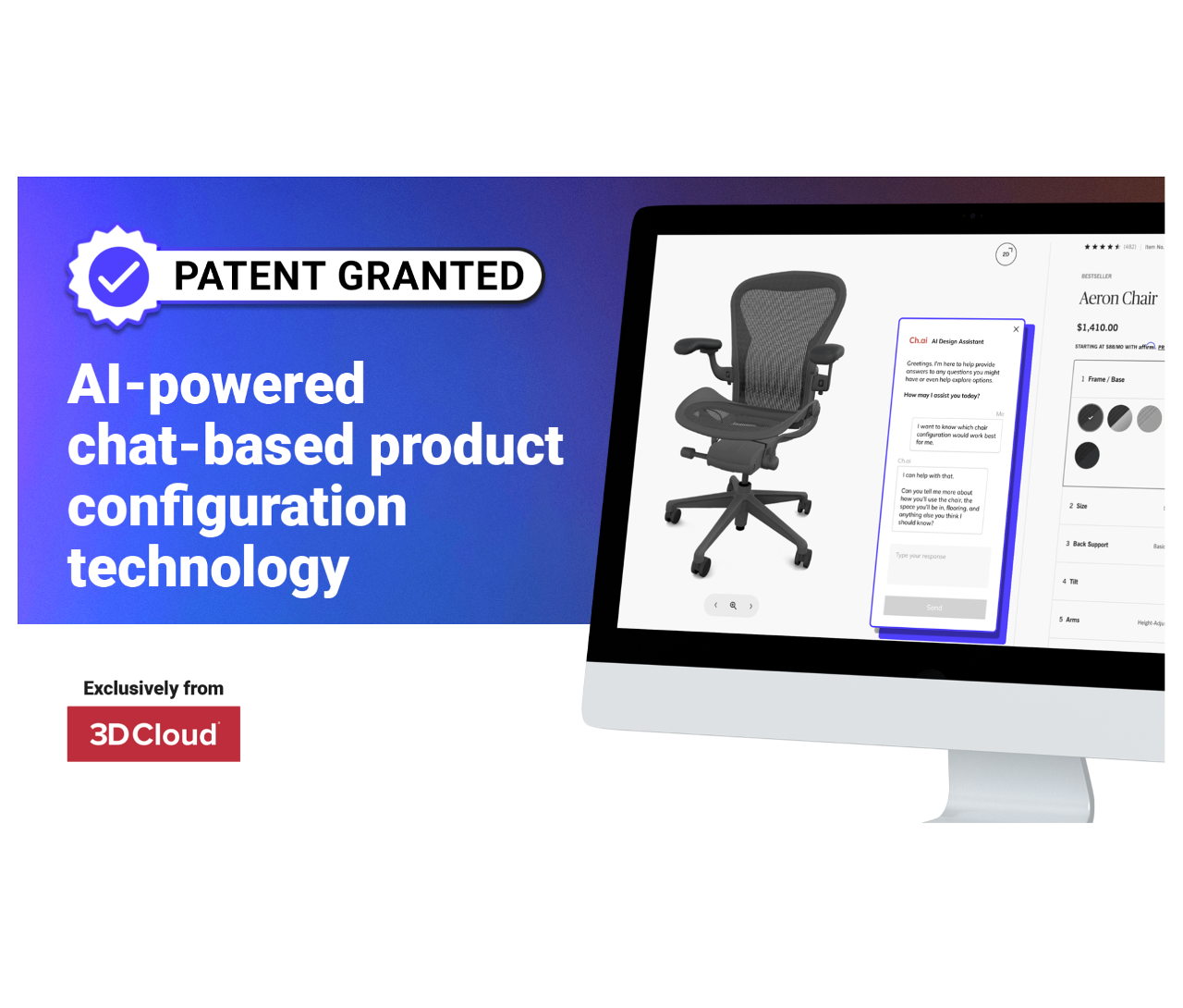 3D Cloud Secures U.S. Patent for AI-Powered Chat-Based Product Configuration