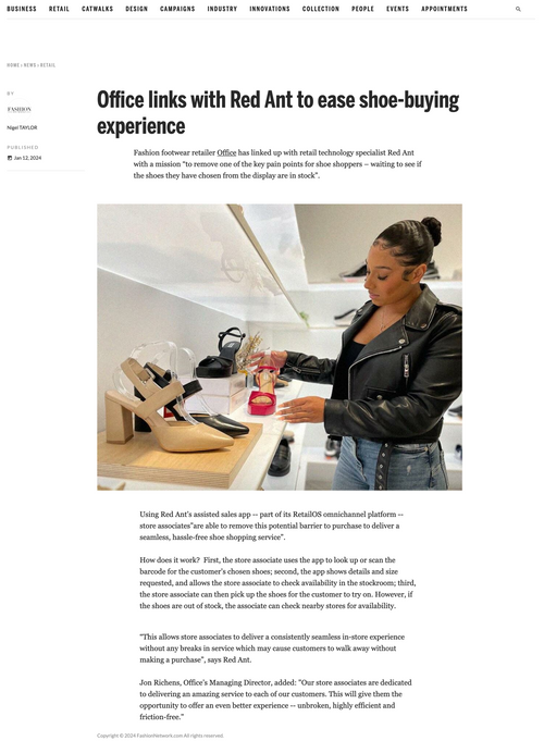 OFFICE partners with Red Ant to ease shoe-buying experience