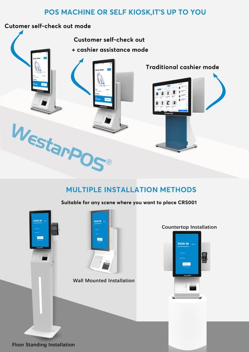 WestarPOS CRS001 New Design All in one Multifunctional POS Kiosk