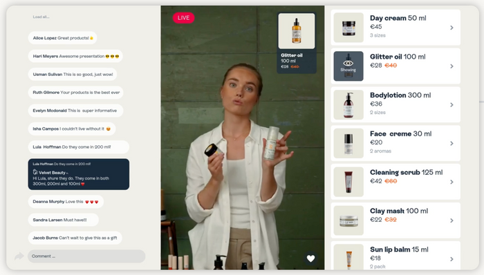 Live Shopping on Website