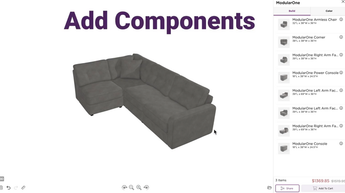 3D Modular/Sectional Configurator