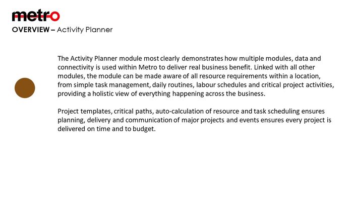 Metro Activity Planner