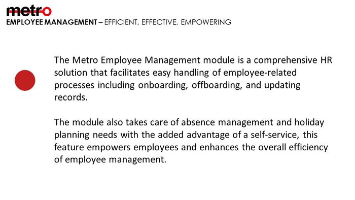 Metro Employee Management