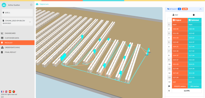 Picking optimisation add-on software