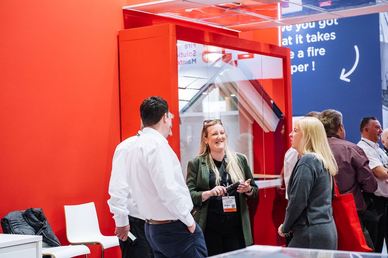 The Fire Safety Event Asia visitors talking