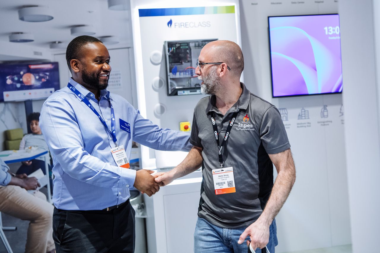 The Fire Safety Event Asia Visitors talking