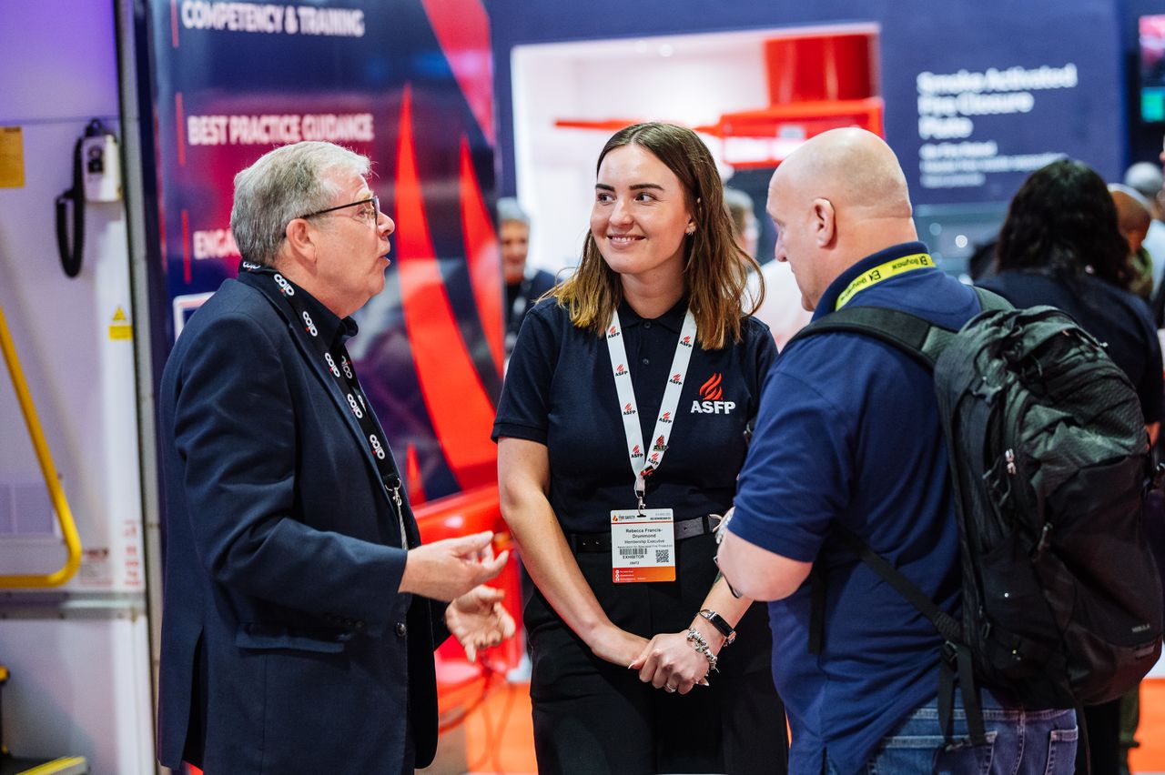 The Fire Safety Event Asia visitors talking