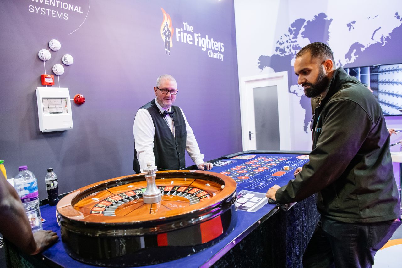 The Fire Safety Event Asia visitors playing roulette