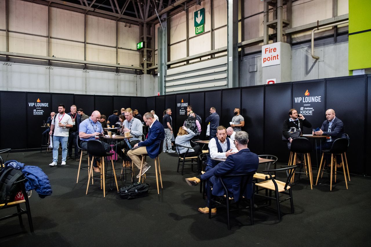 The Fire Safety Event Asia visitors talking