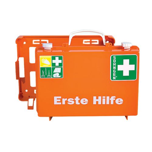 First aid kit, filled, according to DIN 13 157