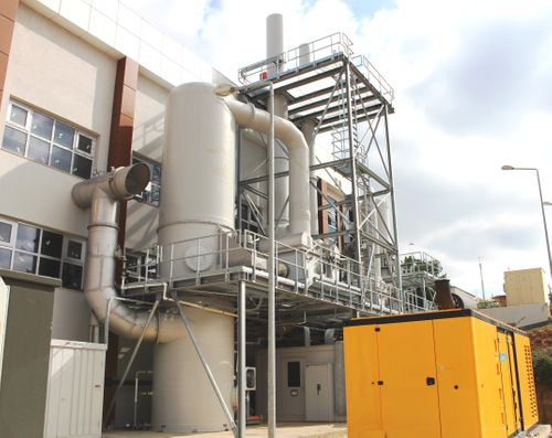 Flue gas cleaning for fire resistance test laboratory