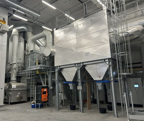 Flue gas cleaning for fire resistance test laboratory