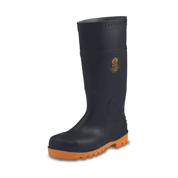King's PVC Black Waterproof Safety Boots KV20