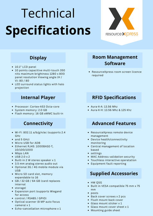 Aura X - Enterprise Room Panel