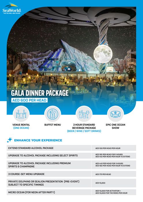 Gala Dinner Package at Yas Theme Park (YTP)