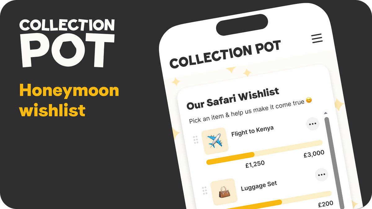 Fund your dream honeymoon with a Collection Pot Honeymoon Wishlist