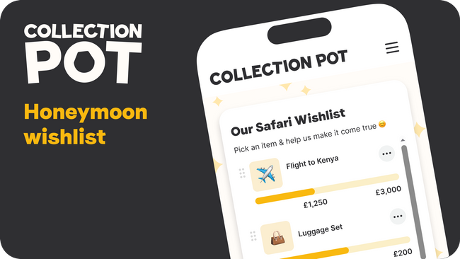 Fund your dream honeymoon with a Collection Pot Honeymoon Wishlist