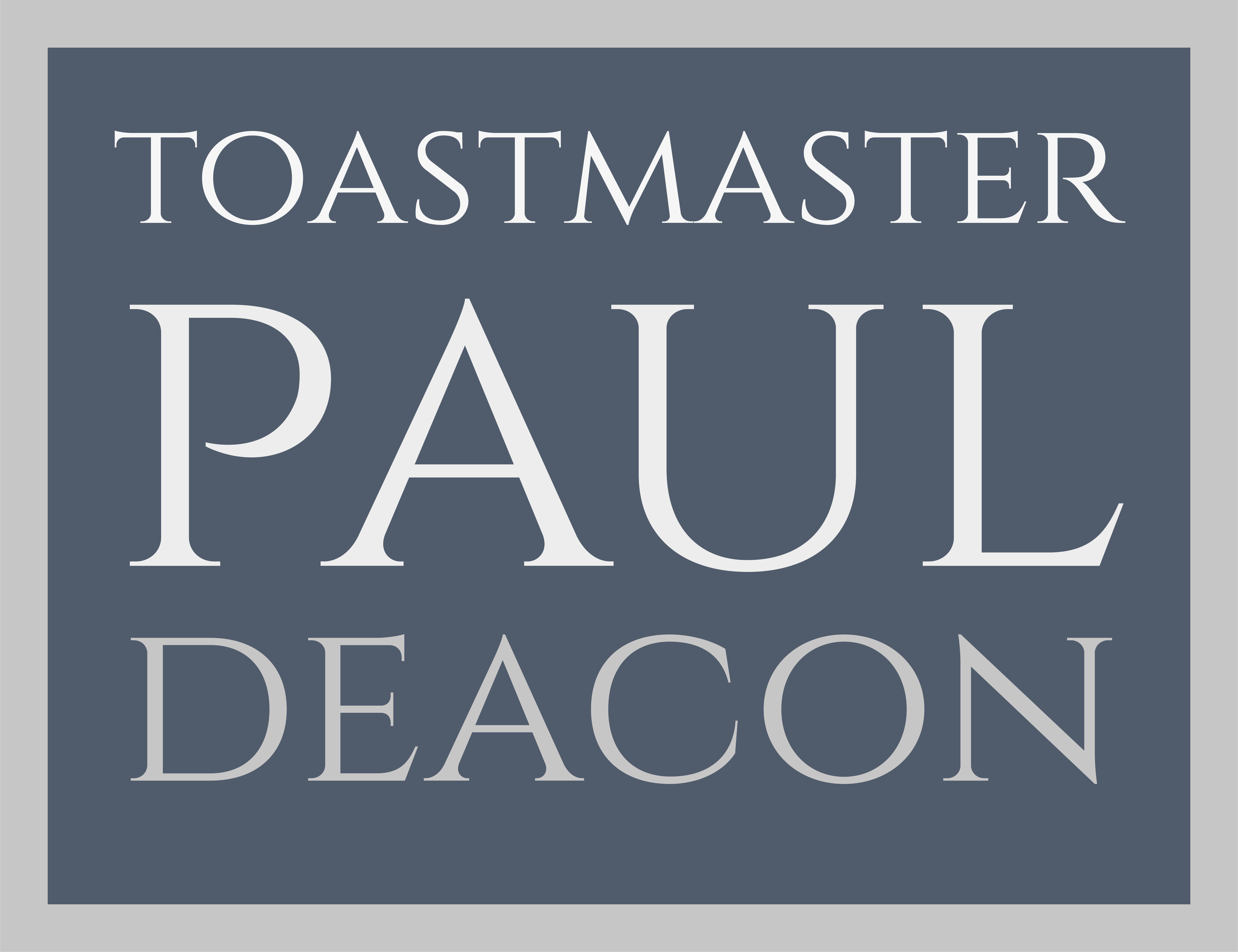 Toastmaster & Celebrant Paul Deacon