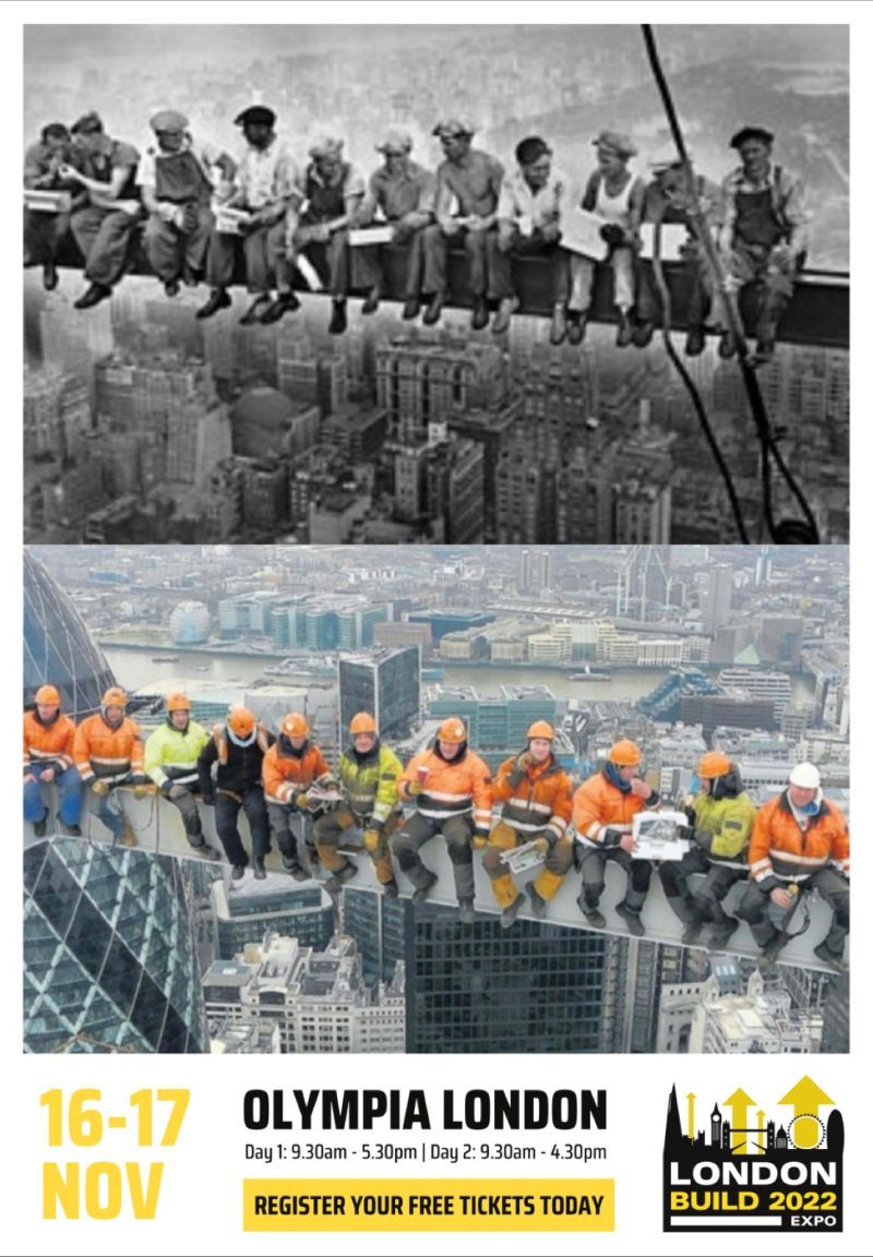 Construction workers in NY having lunch, 1932. Construction workers on the Heron Tower in London, 2011 ♥️