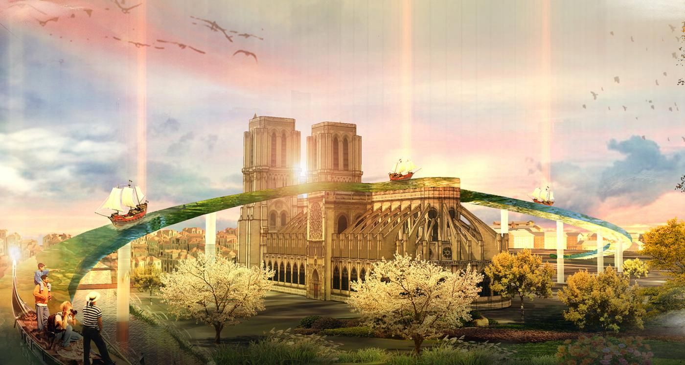Waterway above Notre Dame among 'People's Design Competition' for new cathedral roof
