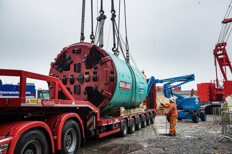 Two pipe-jacking machines being used to create part of London's new super sewer have arrived in West London