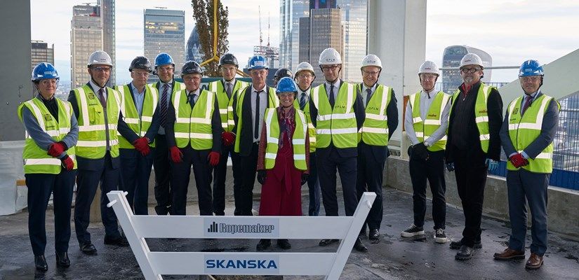 Skanska Celebrate Ropemaker Development Topping Out