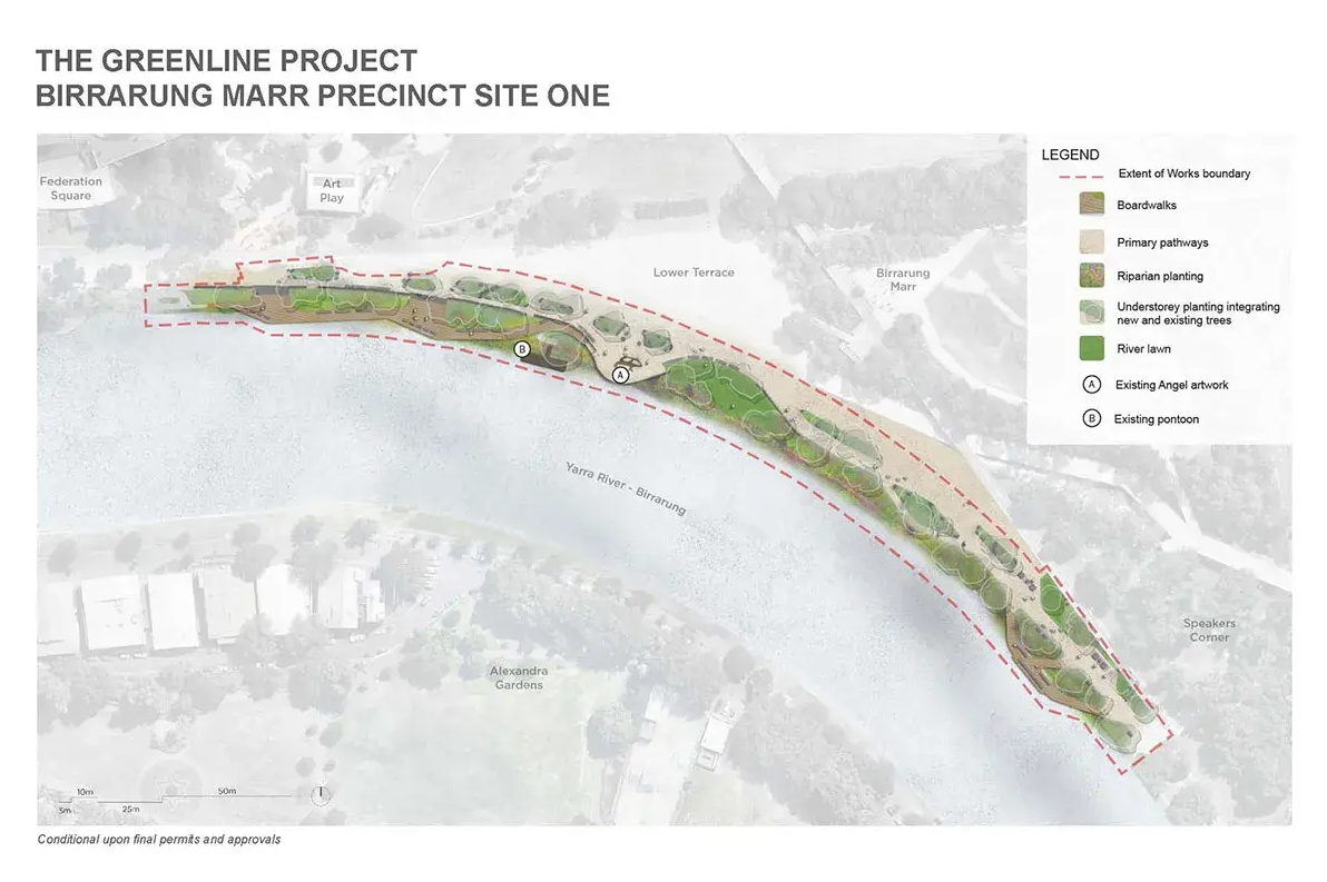 Birrarung Marr Greenline Project Map