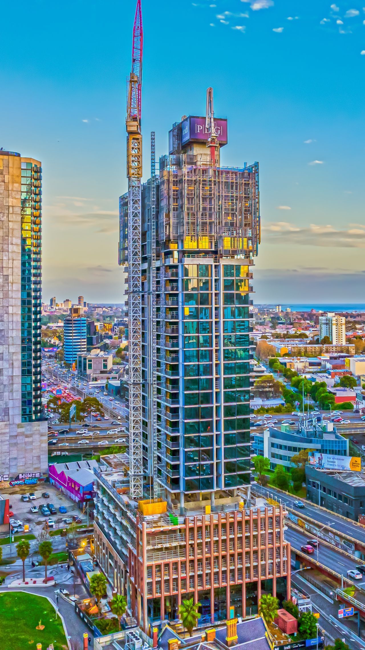 Stunning Aerial Views of Boyd Village: 42-Storey Residential Tower by DKO Architects Rising in Southbank