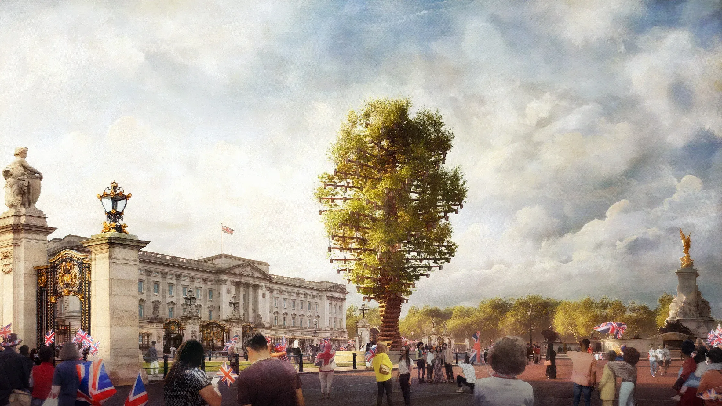 Thomas Heatherwick Designs Sculpture Covered in 350 Trees for Buckingham Palace