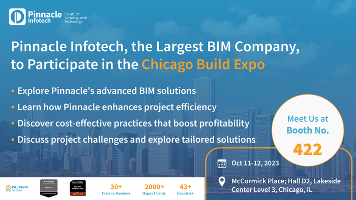 Meet Pinnacle Infotech, the Largest BIM Company, at Chicago Build Expo Booth 422