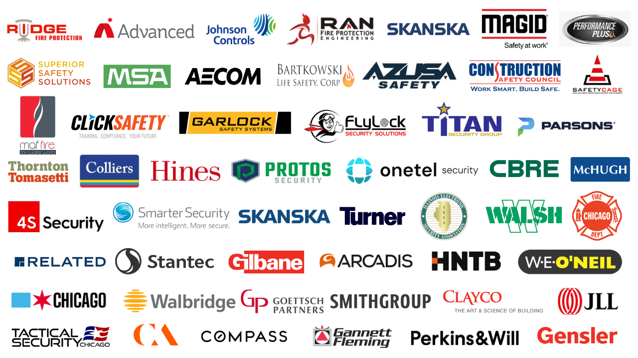 Attendees at the Fire Safety & Security Zone at Chicago Build 