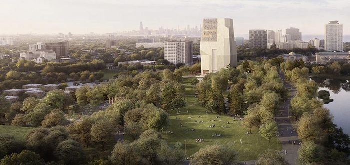Obama Presidential Center Museum Tower tops off over Woodlawn