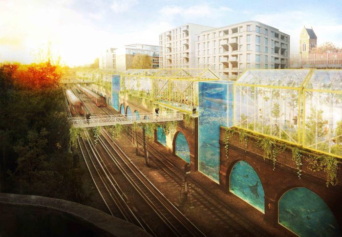 Bauchplan designs London High Line with aquaponics and swimming pools