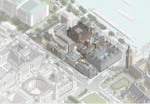 Plans unveiled for temporary UK Parliament designed by AHMM