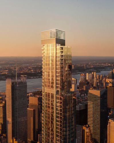 Work Nears Street Level For 68-Story Skyscraper At 100 West 37th Street In Midtown, Manhattan